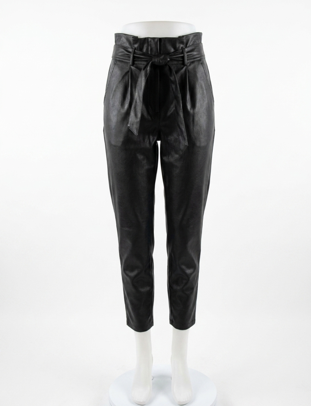 NEW COMMANDO faux leather paperbag pant in black
